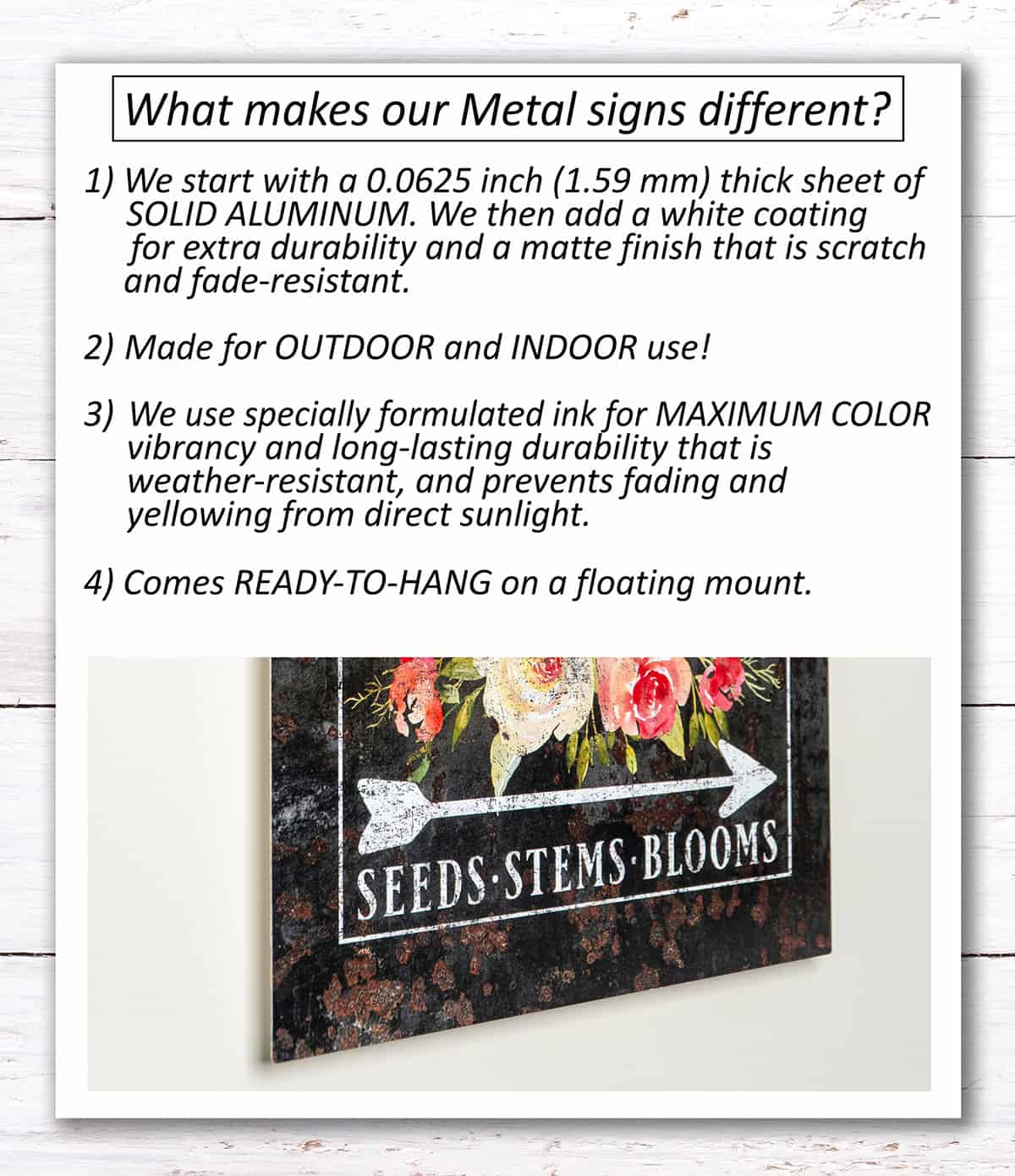 Outdoor exterior metal sign handmade by ToeFishArt. Original, custom, personalized wall decor signs. Canvas, Wood or Metal. Rustic modern farmhouse, cottagecore, vintage, retro, industrial, Americana, primitive, country, coastal, minimalist.