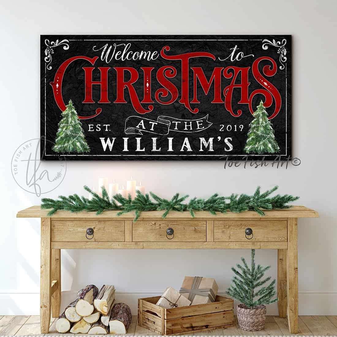 handmade by ToeFishArt. Original, custom, personalized wall decor signs. Canvas, Wood or Metal. Rustic modern farmhouse, cottagecore, vintage, retro, industrial, Americana, primitive, country, coastal, minimalist.