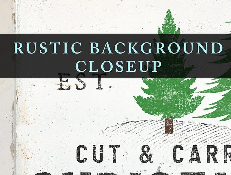 Cut & Carry Christmas Trees Sign handmade by ToeFishArt. Original, custom, personalized wall decor signs. Canvas, Wood or Metal. Rustic modern farmhouse, cottagecore, vintage, retro, industrial, Americana, primitive, country, coastal, minimalist.