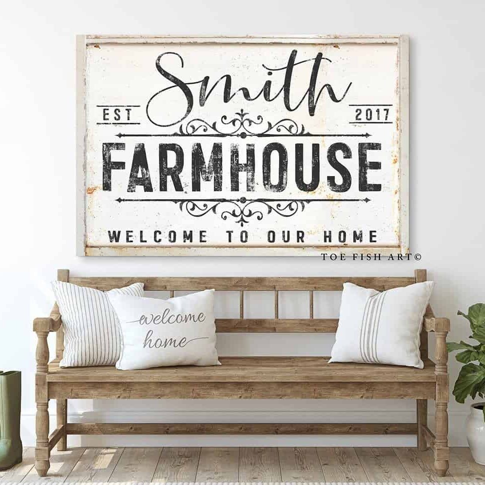 Farmhouse Personalized Family Name & Date Sign, Choice of Wording Opti ...