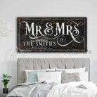 Mr & Mrs Couples Wedding Sign Personalized with your Last or First Names and Date handmade by ToeFishArt. Original, custom, personalized wall decor signs. Canvas, Wood or Metal. Rustic modern farmhouse, cottagecore, vintage, retro, industrial, Americana, primitive, country, coastal, minimalist.