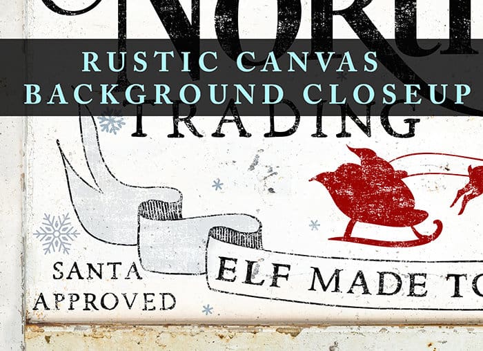 North Pole Trading Co. Sign handmade by ToeFishArt. Original, custom, personalized wall decor signs. Canvas, Wood or Metal. Rustic modern farmhouse, cottagecore, vintage, retro, industrial, Americana, primitive, country, coastal, minimalist.