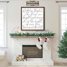 O Holy Night Sign handmade by ToeFishArt. Original, custom, personalized wall decor signs. Canvas, Wood or Metal. Rustic modern farmhouse, cottagecore, vintage, retro, industrial, Americana, primitive, country, coastal, minimalist.