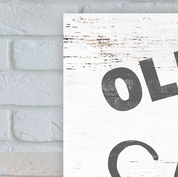 Old Fashioned Sleigh Rides Sign handmade by ToeFishArt. Original, custom, personalized wall decor signs. Canvas, Wood or Metal. Rustic modern farmhouse, cottagecore, vintage, retro, industrial, Americana, primitive, country, coastal, minimalist.