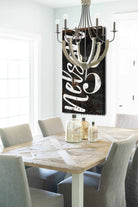 Party Of Sign handmade by ToeFishArt. Original, custom, personalized wall decor signs. Canvas, Wood or Metal. Rustic modern farmhouse, cottagecore, vintage, retro, industrial, Americana, primitive, country, coastal, minimalist.