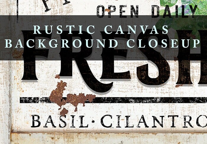 Premium Organic Fresh Herbs Sign handmade by ToeFishArt. Original, custom, personalized wall decor signs. Canvas, Wood or Metal. Rustic modern farmhouse, cottagecore, vintage, retro, industrial, Americana, primitive, country, coastal, minimalist.