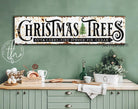 Rustic Christmas Trees Sign Cut & Carry handmade by ToeFishArt. Original, custom, personalized wall decor signs. Canvas, Wood or Metal. Rustic modern farmhouse, cottagecore, vintage, retro, industrial, Americana, primitive, country, coastal, minimalist.