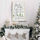 Sleigh Bells Ring Sign handmade by ToeFishArt. Original, custom, personalized wall decor signs. Canvas, Wood or Metal. Rustic modern farmhouse, cottagecore, vintage, retro, industrial, Americana, primitive, country, coastal, minimalist.