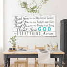 Thank You for the Food We Eat Sign handmade by ToeFishArt. Original, custom, personalized wall decor signs. Canvas, Wood or Metal. Rustic modern farmhouse, cottagecore, vintage, retro, industrial, Americana, primitive, country, coastal, minimalist.