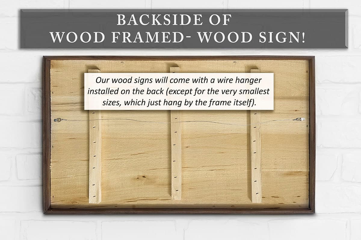 Toe Fish Art's real wood shiplap signs, photo of backside of wood sign showing the rustic shiplap wood planks with wire hanger.