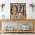 Toe Fish Art 4th of July Sign Vintage Fourth Of July Decor handmade by ToeFishArt. Original, custom, personalized wall decor signs. Canvas, Wood or Metal. Rustic modern farmhouse, cottagecore, vintage, retro, industrial, Americana, primitive, country, coastal, minimalist.