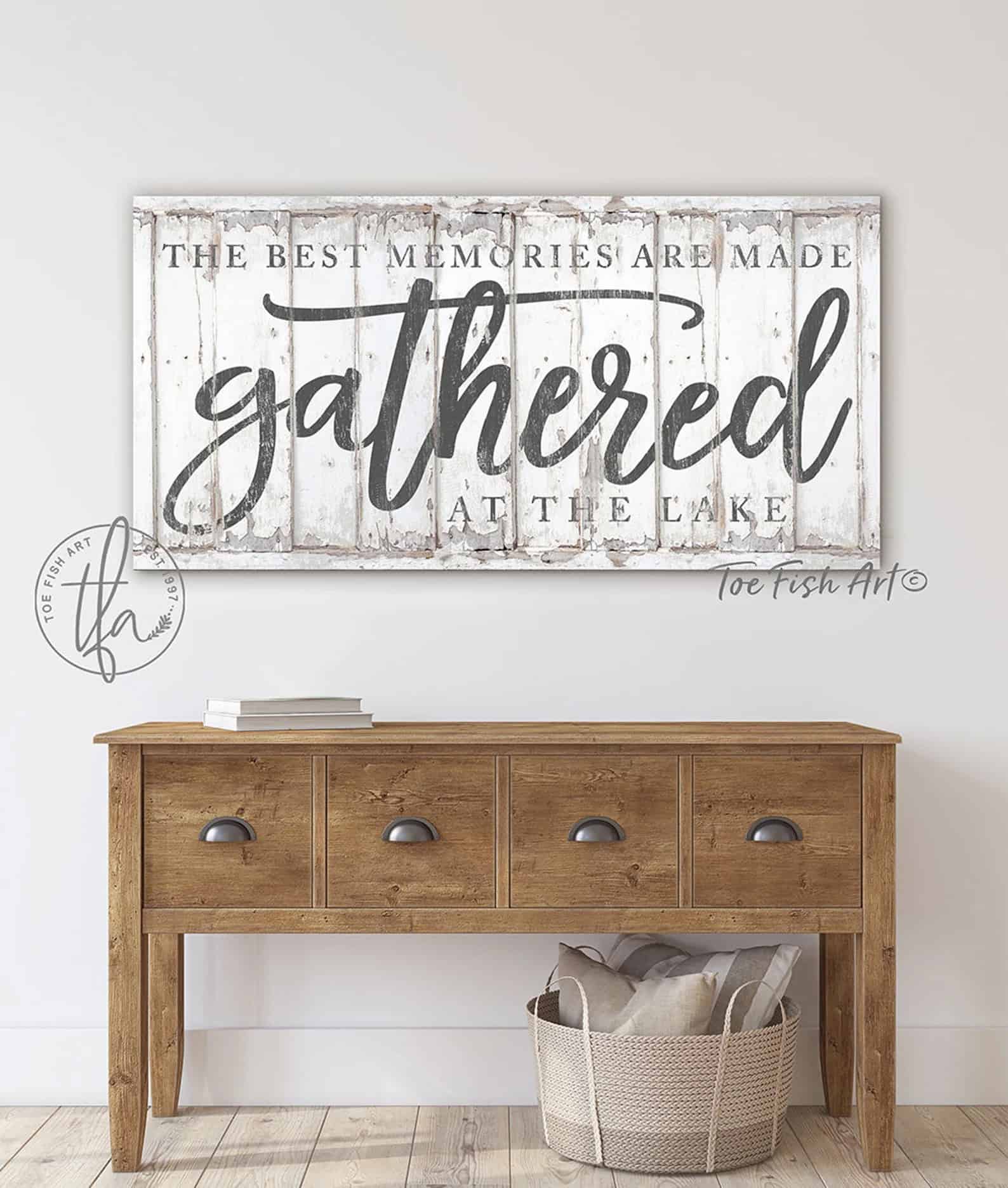 Vintage-inspired farmhouse style sign. — Toe Fish Art creates quality, artisan-made wall décor with authentic, American sourced materials. Proudly Made in the USA for decades, each sign is expertly constructed with genuine craftsmanship, heritage quality, and rustic charm. Our premium, handcrafted pieces are built to last with durable materials. Custom, personalized, timeless designs for indoor and outdoor spaces. Discover American made wall art at toefishart.com — crafted to inspire, made to endure.