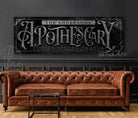 ApotheScary Personalized Custom Halloween Decoration Sign handmade by ToeFishArt. Original, custom, personalized wall decor signs. Canvas, Wood or Metal. Rustic modern farmhouse, cottagecore, vintage, retro, industrial, Americana, primitive, country, coastal, minimalist.