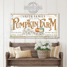 Pick Your Own Pumpkin Farm Canvas or Outdoor Metal Sign handmade by ToeFishArt. Original, custom, personalized wall decor signs. Canvas, Wood or Metal. Rustic modern farmhouse, cottagecore, vintage, retro, industrial, Americana, primitive, country, coastal, minimalist.