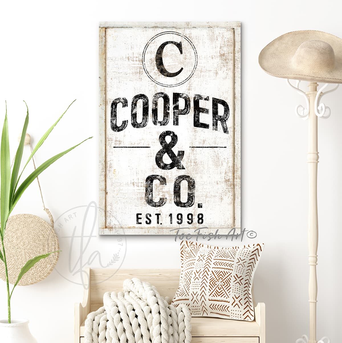 Celebrate old traditions and make new ones as you display your family's legacy with Toe Fish Art's striking personalized vertical sign that blends vintage charm and contemporary style with multiple color options. Be surrounded by decor you LOVE! Choose between premium framed canvas or durable outdoor metal. Toe Fish Art makes artisan wall art with American materials. Proudly Made in the USA, each piece is expertly constructed with genuine craftsmanship, heritage quality, and rustic charm.