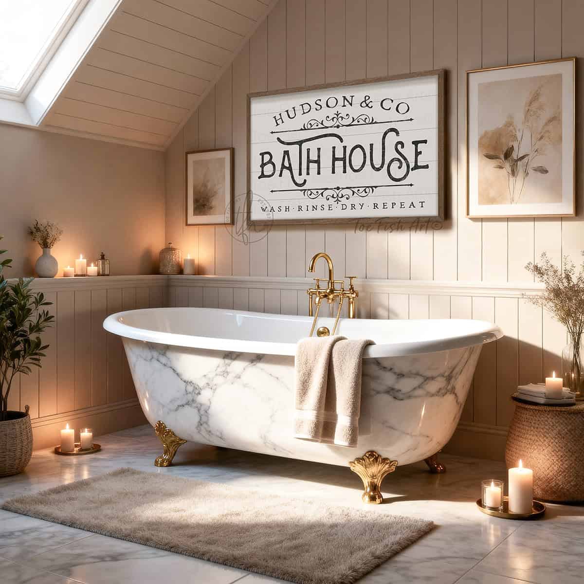 Create your spa sanctuary with this handcrafted personalized family name bath house sign. Featuring authentic shiplap wood construction and a rich walnut frame from sustainably sourced Midwest hardwoods, this custom piece makes the perfect Mother's Day gift or inspiration for your bathroom remodel! Toe Fish Art creates quality, artisan-made wall décor with American sourced materials. Proudly Made in the USA, each sign is expertly constructed with genuine craftsmanship, heritage quality, and rustic charm.