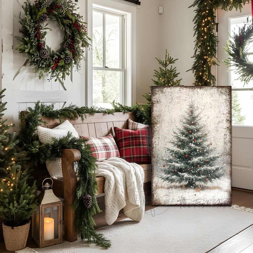 Toe Fish Art Celebrate the holiday season with this Rustic Farmhouse Christmas Wall Art, featuring a vintage pine tree design that adds timeless charm to your decor. Crafted with attention to detail, this piece is available as a durable canvas or sleek metal print, perfect for enhancing any space with warmth and festive spirit. Ideal for gifting or personal use, it complements farmhouse aesthetics while offering a classic holiday touch that lasts year after year.