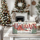 Toe Fish Art's Personalized Family Christmas Sign "Home for the Holidays" | Canvas or Outdoor Metal Print | Vintage farmhouse sign. — Toe Fish Art creates quality, artisan-made wall décor with authentic, American sourced materials. Proudly Made in the USA, each sign is expertly constructed with genuine craftsmanship, heritage quality, and rustic charm. Our premium, handcrafted pieces are built to last with durable materials. Custom, personalized, timeless designs for indoor and outdoor spaces.