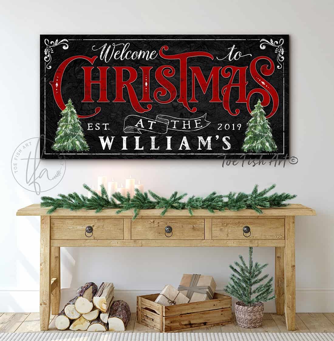 handmade by ToeFishArt. Original, custom, personalized wall decor signs. Canvas, Wood or Metal. Rustic modern farmhouse, cottagecore, vintage, retro, industrial, Americana, primitive, country, coastal, minimalist.
