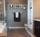 Bathroom Please Seat Yourself-Open 24 Hours Sign handmade by ToeFishArt. Original, custom, personalized wall decor signs. Canvas, Wood or Metal. Rustic modern farmhouse, cottagecore, vintage, retro, industrial, Americana, primitive, country, coastal, minimalist.
