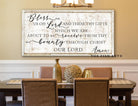 Bless Us Oh Lord Sign handmade by ToeFishArt. Original, custom, personalized wall decor signs. Canvas, Wood or Metal. Rustic modern farmhouse, cottagecore, vintage, retro, industrial, Americana, primitive, country, coastal, minimalist.