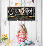 Cottontail's Carrot Patch Sign handmade by ToeFishArt. Original, custom, personalized wall decor signs. Canvas, Wood or Metal. Rustic modern farmhouse, cottagecore, vintage, retro, industrial, Americana, primitive, country, coastal, minimalist.