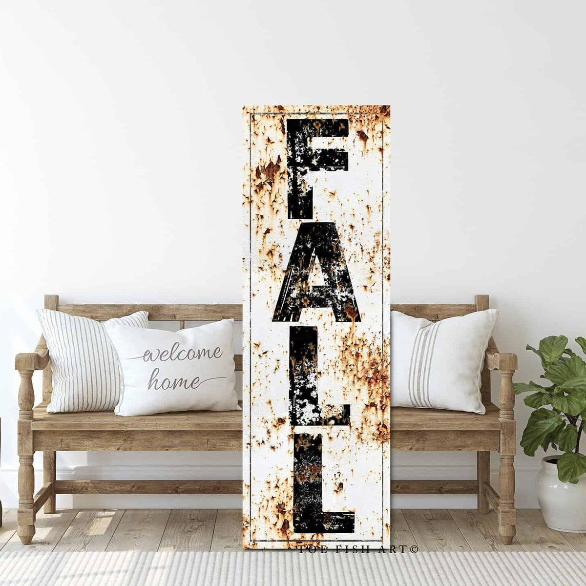 Fall Shadow Sign Fall Rustic Autumn Seasonal Decor Vertical Sign – Toe Fish Art