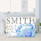Family Name Sign handmade by ToeFishArt. Original, custom, personalized wall decor signs. Canvas, Wood or Metal. Rustic modern farmhouse, cottagecore, vintage, retro, industrial, Americana, primitive, country, coastal, minimalist.