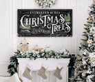 Farm Fresh Christmas Trees Sign handmade by ToeFishArt. Original, custom, personalized wall decor signs. Canvas, Wood or Metal. Rustic modern farmhouse, cottagecore, vintage, retro, industrial, Americana, primitive, country, coastal, minimalist.