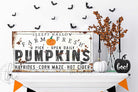 Farm Fresh Pumpkins Sign handmade by ToeFishArt. Original, custom, personalized wall decor signs. Canvas, Wood or Metal. Rustic modern farmhouse, cottagecore, vintage, retro, industrial, Americana, primitive, country, coastal, minimalist.