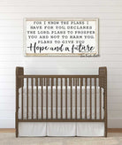 For I Know The Plans I Have For Yo Sign handmade by ToeFishArt. Original, custom, personalized wall decor signs. Canvas, Wood or Metal. Rustic modern farmhouse, cottagecore, vintage, retro, industrial, Americana, primitive, country, coastal, minimalist.