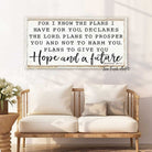 For I Know The Plans I Have For Yo Sign handmade by ToeFishArt. Original, custom, personalized wall decor signs. Canvas, Wood or Metal. Rustic modern farmhouse, cottagecore, vintage, retro, industrial, Americana, primitive, country, coastal, minimalist.