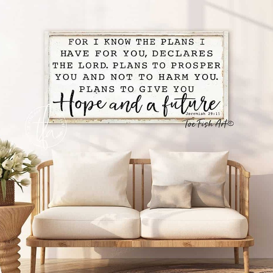 For I Know The Plans I Have For Yo Sign handmade by ToeFishArt. Original, custom, personalized wall decor signs. Canvas, Wood or Metal. Rustic modern farmhouse, cottagecore, vintage, retro, industrial, Americana, primitive, country, coastal, minimalist.