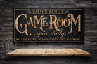Game Room Sign handmade by ToeFishArt. Original, custom, personalized wall decor signs. Canvas, Wood or Metal. Rustic modern farmhouse, cottagecore, vintage, retro, industrial, Americana, primitive, country, coastal, minimalist.