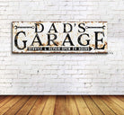 Garage Sign handmade by ToeFishArt. Original, custom, personalized wall decor signs. Canvas, Wood or Metal. Rustic modern farmhouse, cottagecore, vintage, retro, industrial, Americana, primitive, country, coastal, minimalist.