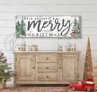 Have Yourself a Merry Little Christmas Sign modern farmhouse holiday decoration handmade by ToeFishArt. Original, custom, personalized wall decor signs. Canvas, Wood or Metal. Rustic modern farmhouse, cottagecore, vintage, retro, industrial, Americana, primitive, country, coastal, minimalist.