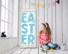 Hippity Hoppity Easter Sign handmade by ToeFishArt. Original, custom, personalized wall decor signs. Canvas, Wood or Metal. Rustic modern farmhouse, cottagecore, vintage, retro, industrial, Americana, primitive, country, coastal, minimalist.