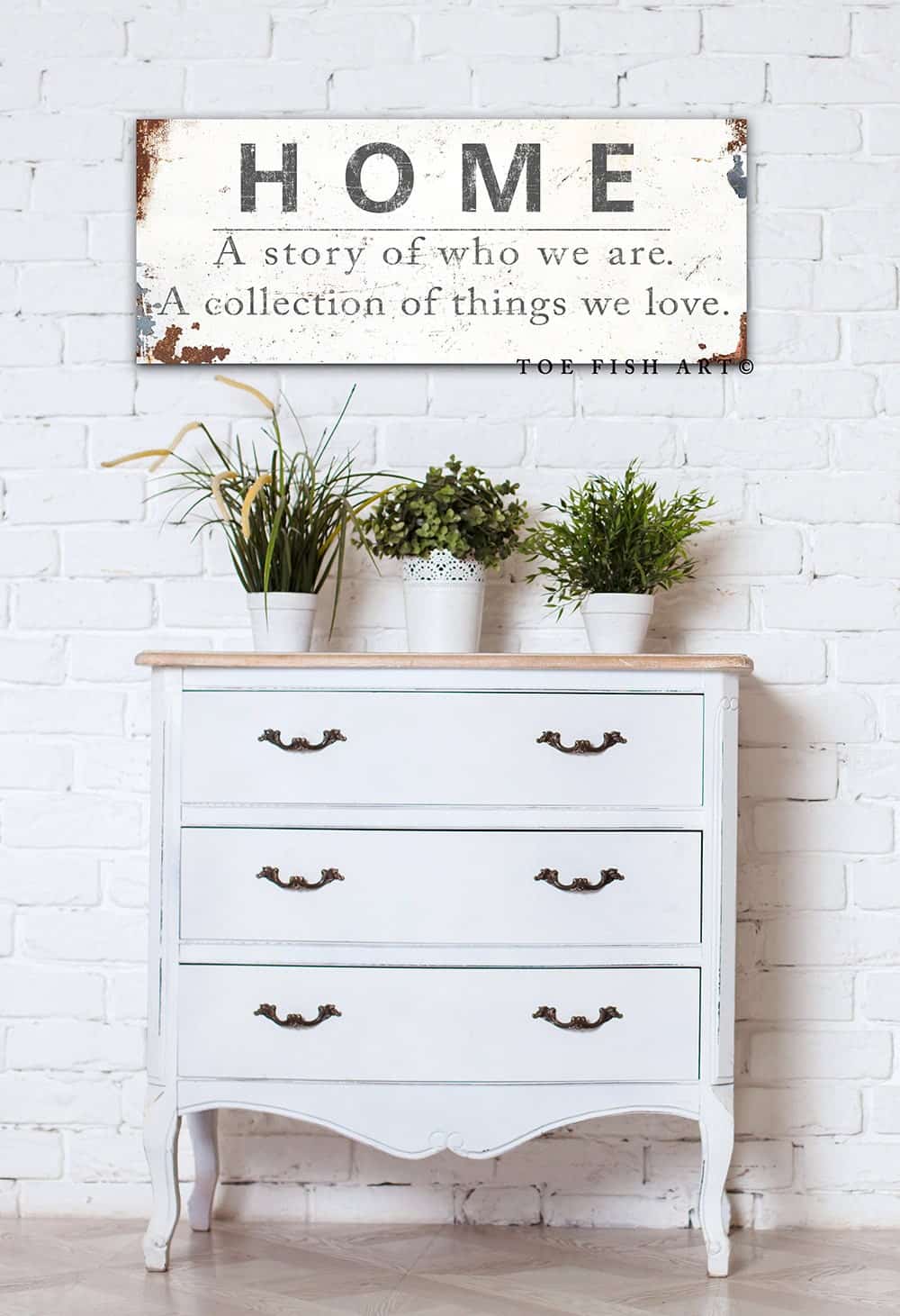 Home Definition Sign handmade by ToeFishArt. Original, custom, personalized wall decor signs. Canvas, Wood or Metal. Rustic modern farmhouse, cottagecore, vintage, retro, industrial, Americana, primitive, country, coastal, minimalist.