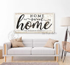 Home Sweet Home Sign handmade by ToeFishArt. Original, custom, personalized wall decor signs. Canvas, Wood or Metal. Rustic modern farmhouse, cottagecore, vintage, retro, industrial, Americana, primitive, country, coastal, minimalist.