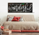 It's the most Wonderful Time of the Year Sign handmade by ToeFishArt. Original, custom, personalized wall decor signs. Canvas, Wood or Metal. Rustic modern farmhouse, cottagecore, vintage, retro, industrial, Americana, primitive, country, coastal, minimalist.