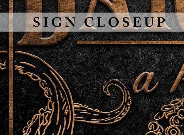 Kraken Bar & Lounge Sign handmade by ToeFishArt. Original, custom, personalized wall decor signs. Canvas, Wood or Metal. Rustic modern farmhouse, cottagecore, vintage, retro, industrial, Americana, primitive, country, coastal, minimalist.