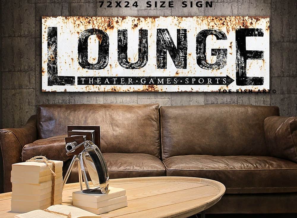 Client Lounge Sign Rustic Lounge Sign with Wording Options – Toe Fish Art