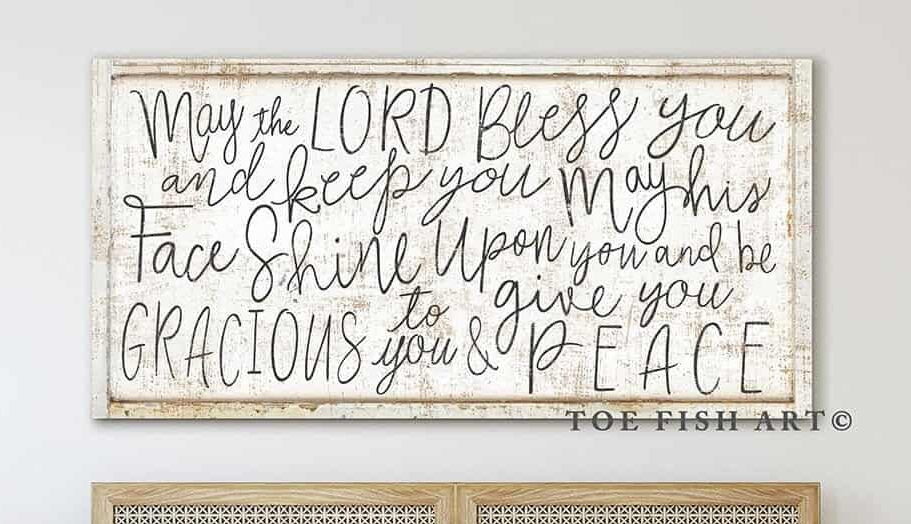 May the Lord Bless You and Keep You (Bible Verse Numbers 6:24-26) Sign (color options)