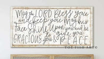 May the Lord Bless You and Keep You (Bible Verse Numbers 6:24-26) Sign (color options)