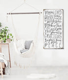 May the Lord Bless You and Keep You Sign handmade by ToeFishArt. Original, custom, personalized wall decor signs. Canvas, Wood or Metal. Rustic modern farmhouse, cottagecore, vintage, retro, industrial, Americana, primitive, country, coastal, minimalist.