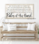 May the Road Rise Up To Meet You Sign handmade by ToeFishArt. Original, custom, personalized wall decor signs. Canvas, Wood or Metal. Rustic modern farmhouse, cottagecore, vintage, retro, industrial, Americana, primitive, country, coastal, minimalist.