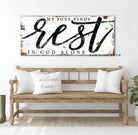 My Soul Finds Rest In God Alone Sign handmade by ToeFishArt. Original, custom, personalized wall decor signs. Canvas, Wood or Metal. Rustic modern farmhouse, cottagecore, vintage, retro, industrial, Americana, primitive, country, coastal, minimalist.