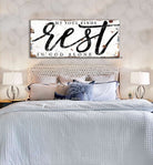 My Soul Finds Rest In God Alone Sign handmade by ToeFishArt. Original, custom, personalized wall decor signs. Canvas, Wood or Metal. Rustic modern farmhouse, cottagecore, vintage, retro, industrial, Americana, primitive, country, coastal, minimalist.