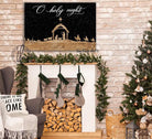 O Holy Night Sign handmade by ToeFishArt. Original, custom, personalized wall decor signs. Canvas, Wood or Metal. Rustic modern farmhouse, cottagecore, vintage, retro, industrial, Americana, primitive, country, coastal, minimalist.