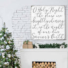 O Holy Night Sign handmade by ToeFishArt. Original, custom, personalized wall decor signs. Canvas, Wood or Metal. Rustic modern farmhouse, cottagecore, vintage, retro, industrial, Americana, primitive, country, coastal, minimalist.